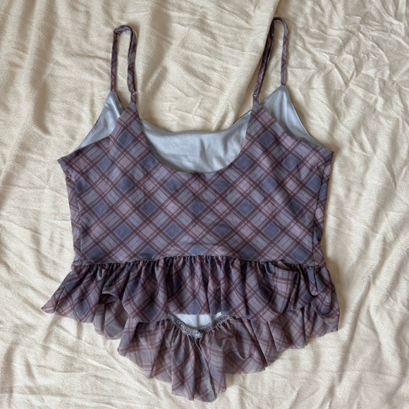 Preppy Plaid Ruffle Cami Tank Top - Picture 5 of 8